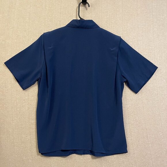 Notations Blouse Women's 10 Petite Navy Blue Short Sleeves - Picture 8 of 11